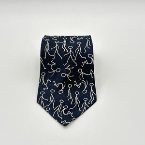 After Dark Necktie "Draw Morph" Abstract Stick Figures Novelty Silk Tie